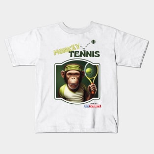 Monkey Tennis Funny Print Kids T-Shirt